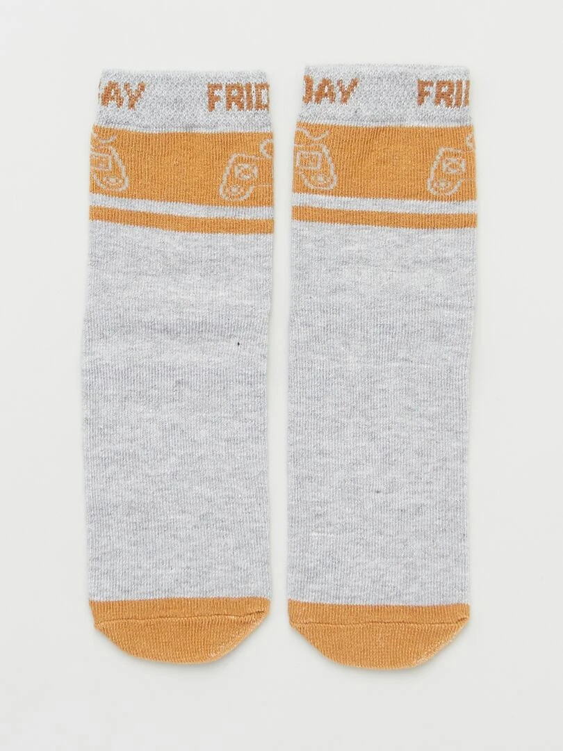 Lot 5 paires de chaussettes 'semainier' Gris/couleur