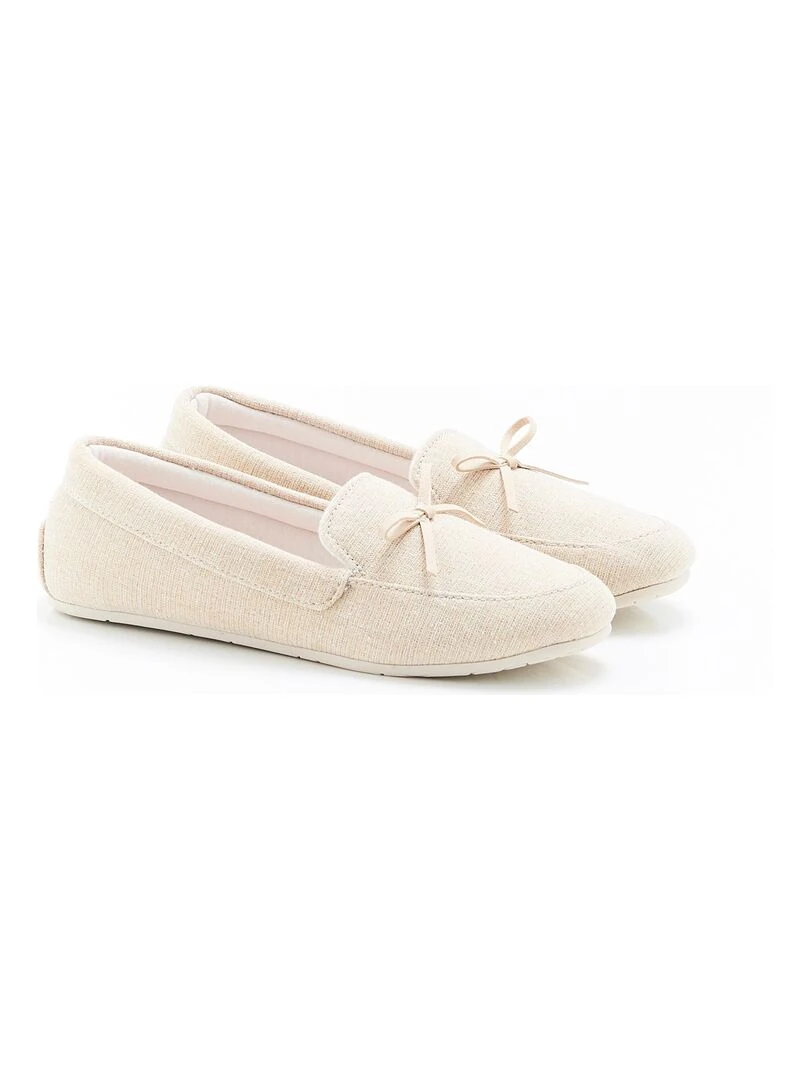 Mocassins d intérieur à mémoire de forme Damart Beige foncé