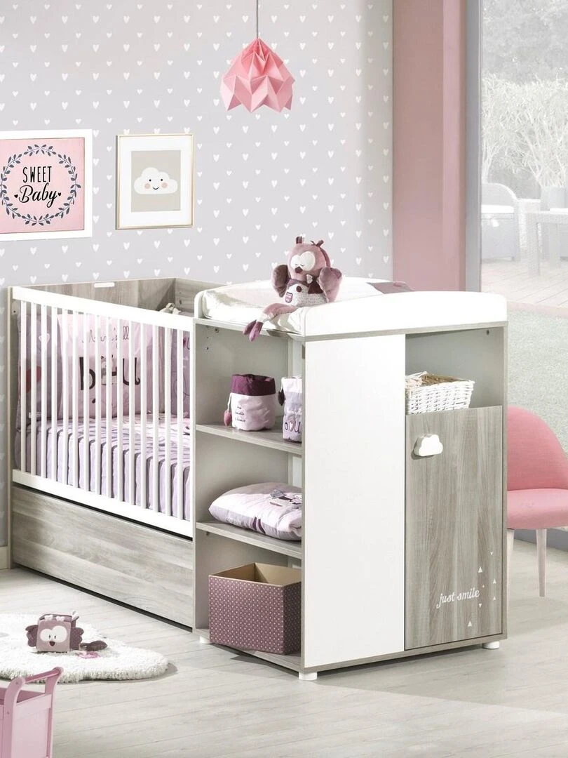 Lit combiné SMILE   BABYPRICE   Gris
