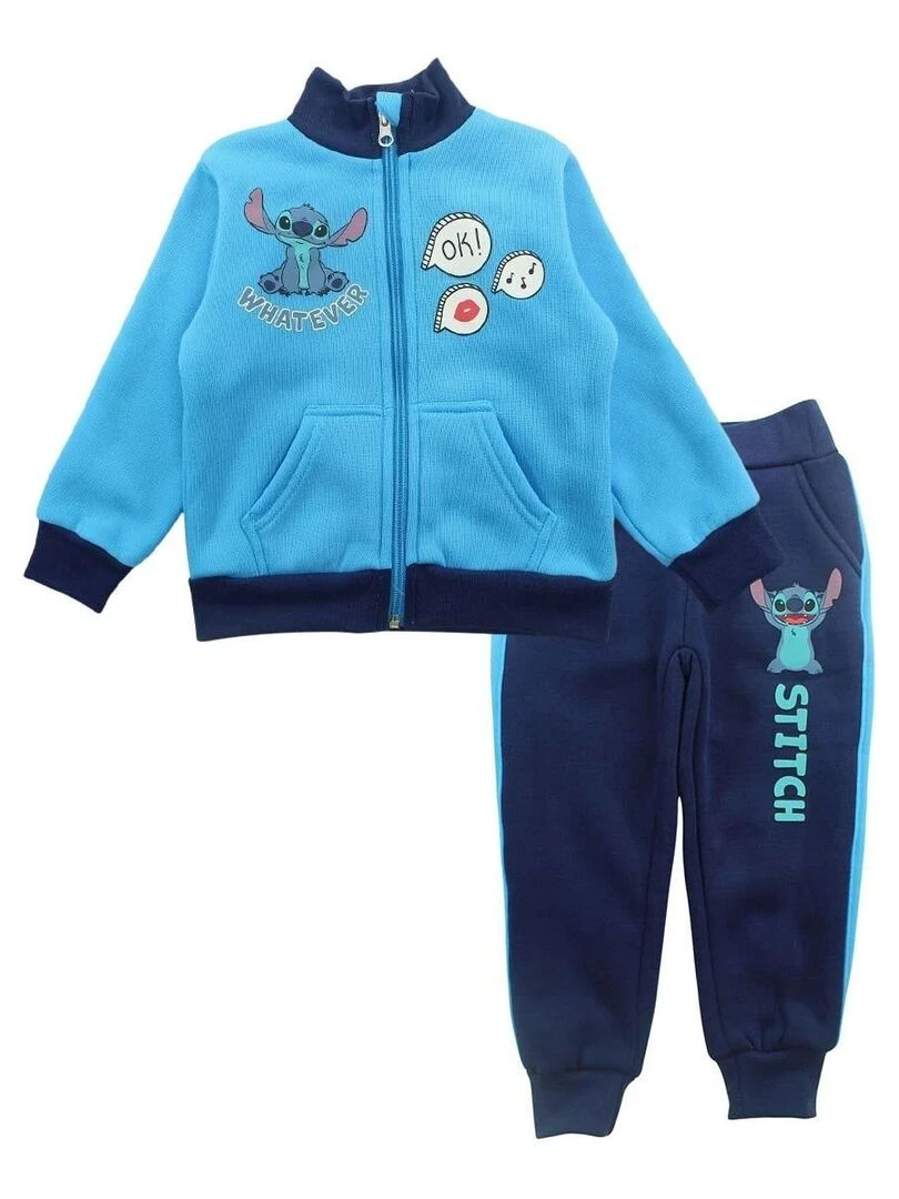 Disney Ensemble Veste pantalon garçon Imprimé Lilo Et Stitch Bleu