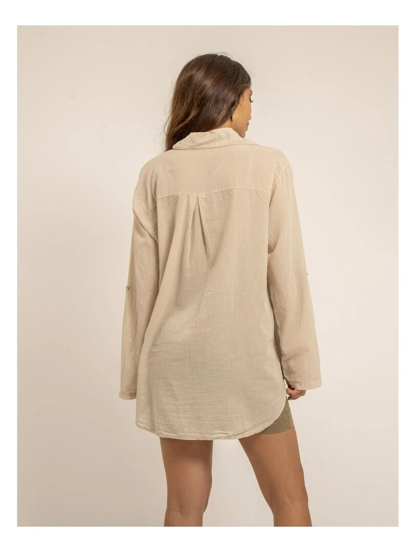 Chemise manches longues coton ORINE Beige