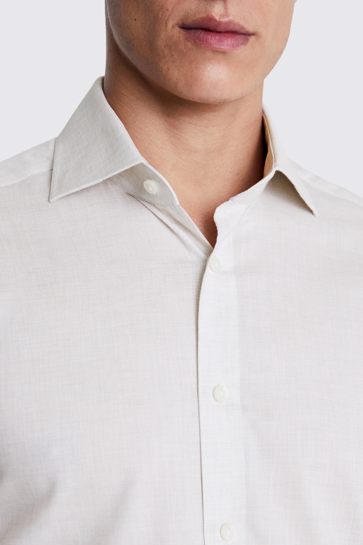 Tailored Fit Neutral Melange Shirt Buy Online at Moss
