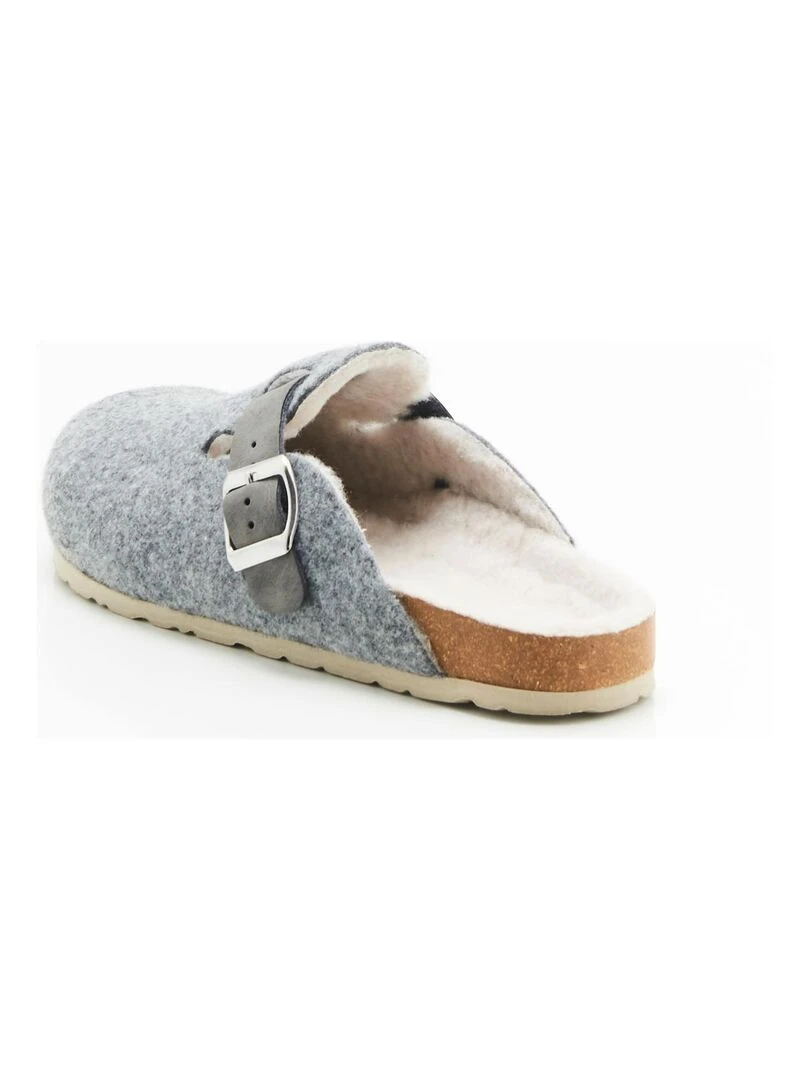 Mules sabots fourrées Thermolactyl   Damart   Gris chiné