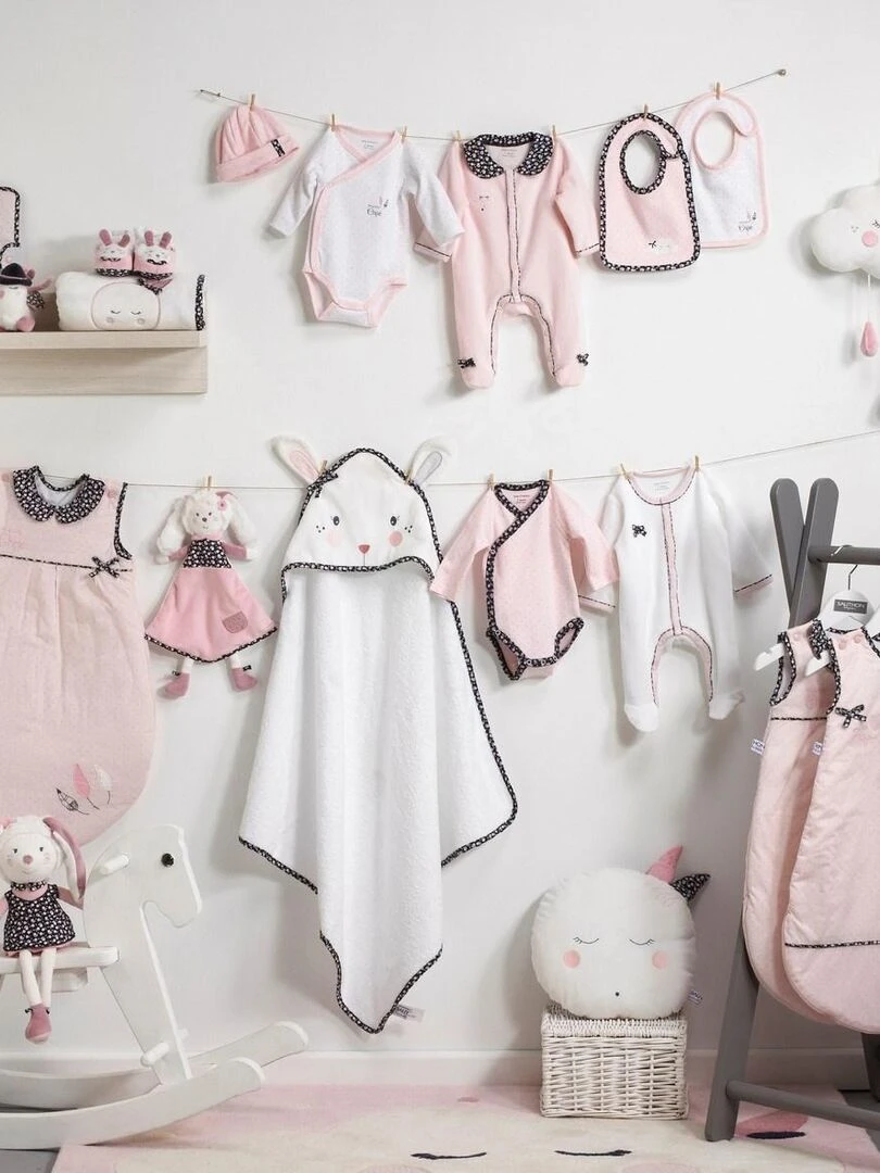 Bavoirs lot de 2 en coton  Rose   SAUTHON   Rose