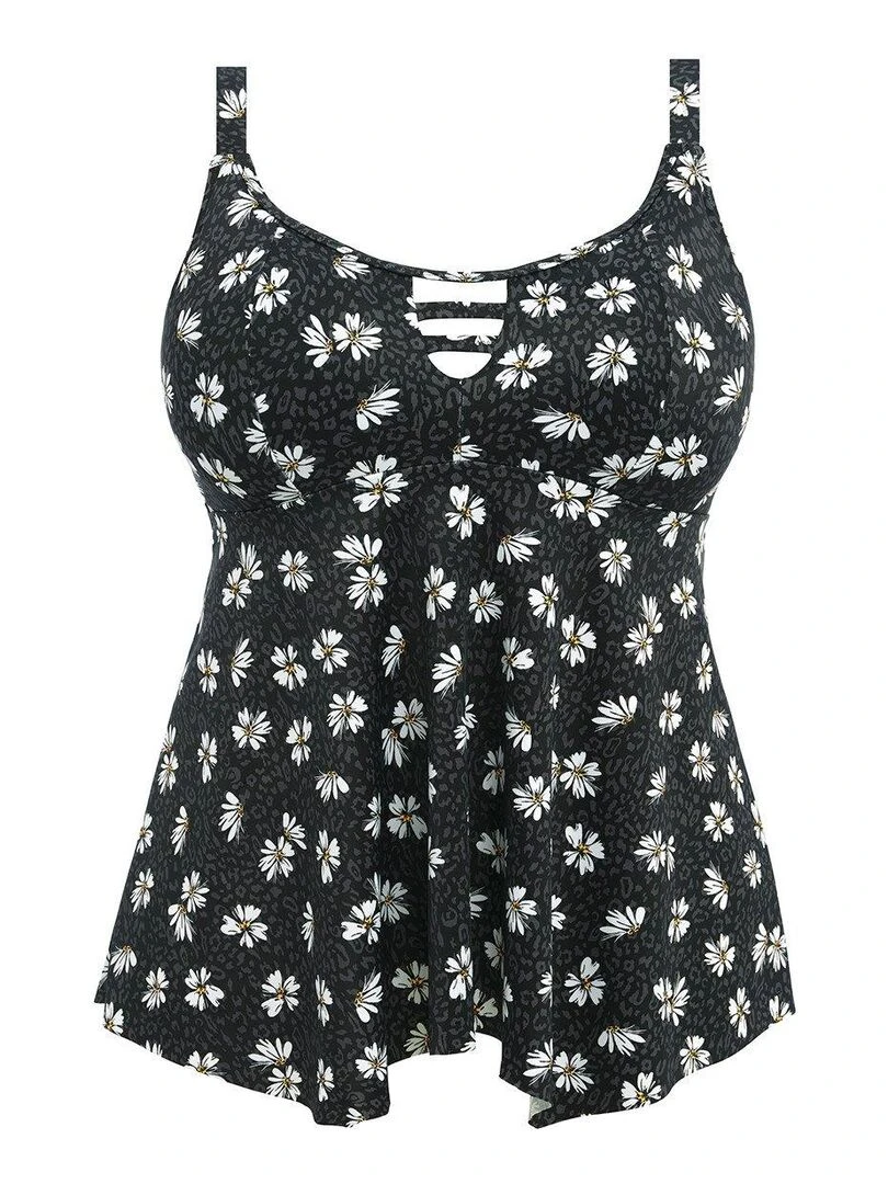 Haut de maillot tankini grande taille Plain Sailing   Noir