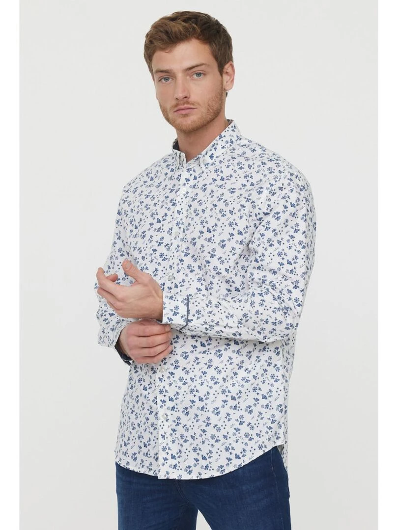 Lee Cooper Chemise manches longues coton comfort DABA Blanc