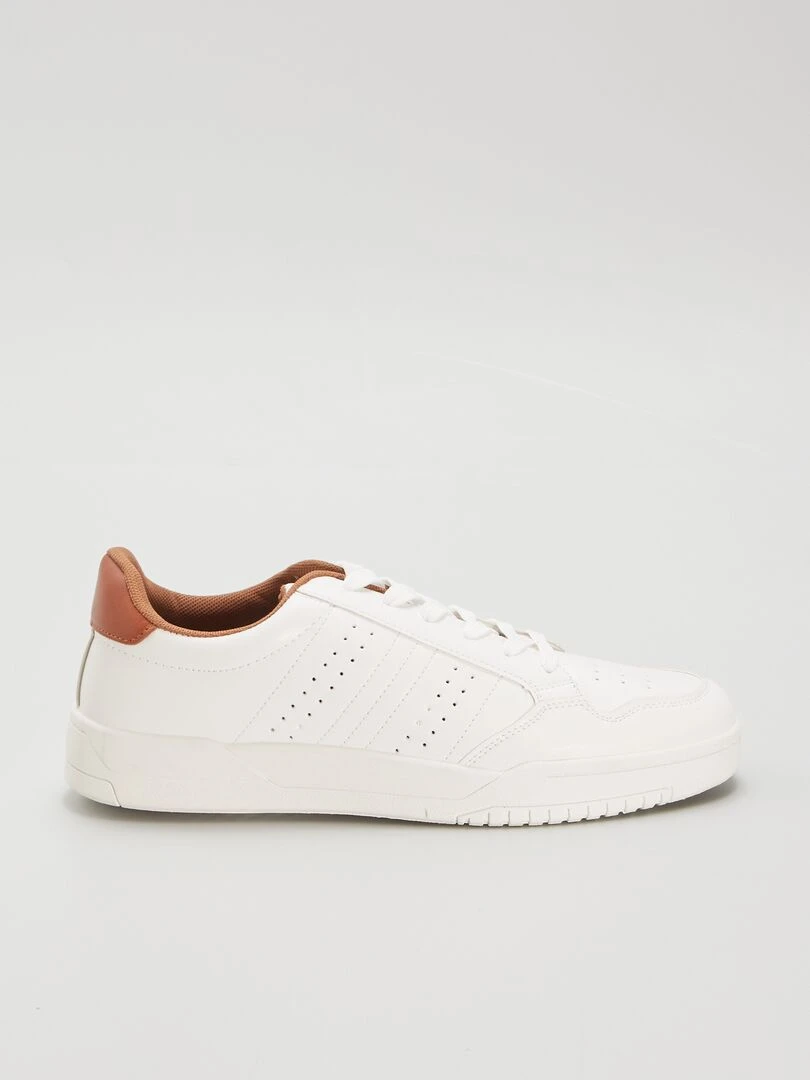 Baskets basses Blanc/marron