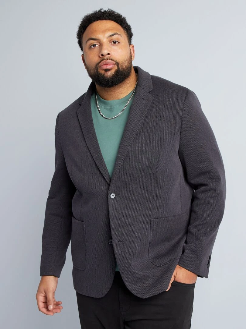 Veste maille piquée   Gris