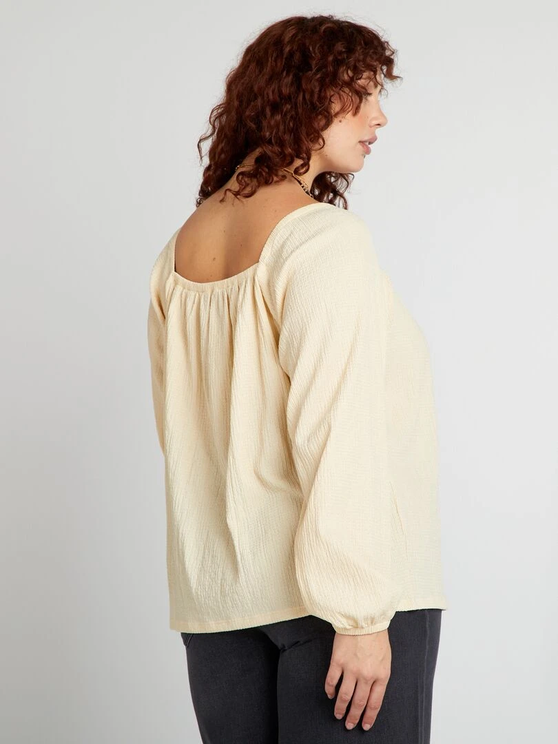 Blouse en maille crêpe   Beige