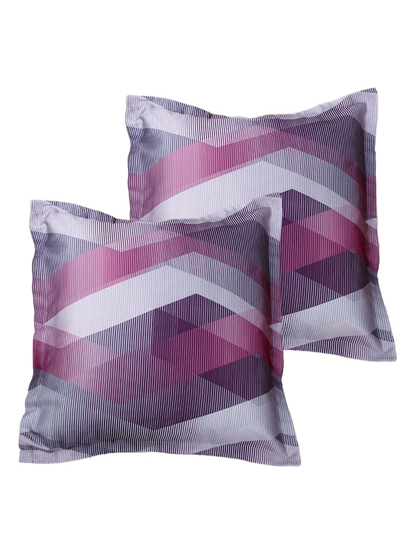 Lot de 2 Taies d'oreiller 50x70 cm satin de coton Mauve