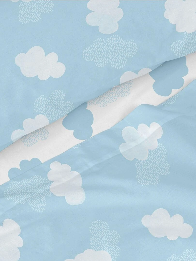 Parure de lit 2 pièces Clouds "Happyfriday"   Bleu