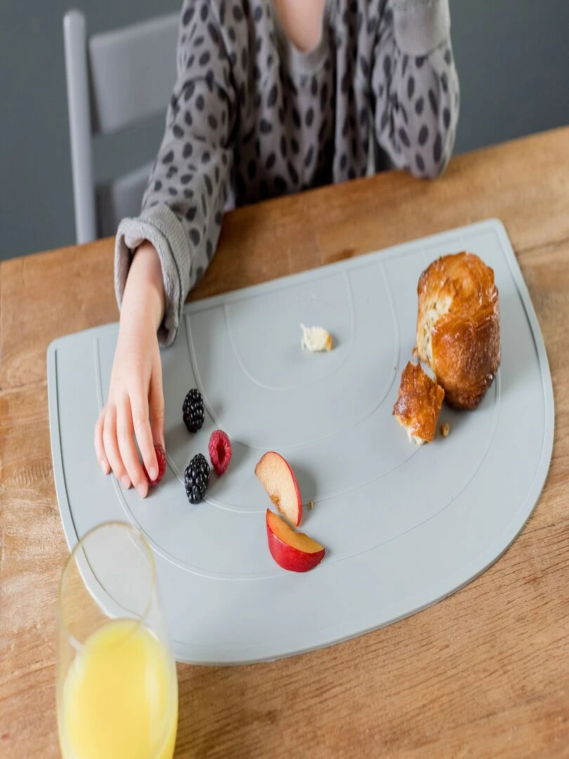 Set de table arc en ciel en silicone   Bleu gris