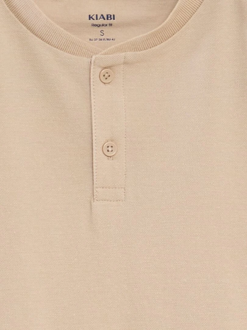 Polo en piqué de coton uni   Beige