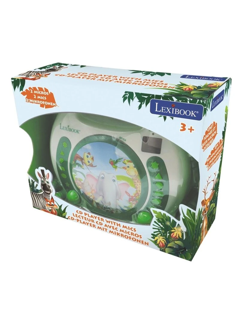 Lecteur Cd Portable Avec 2 Microphones Animaux   N/A