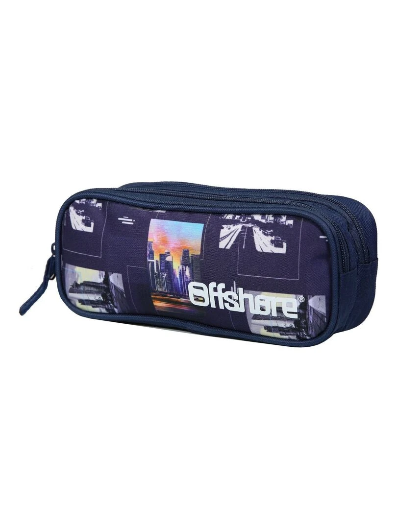 BAGTROTTER Trousse scolaire 2 compartiments Offshore City Ville Bleue Bleu