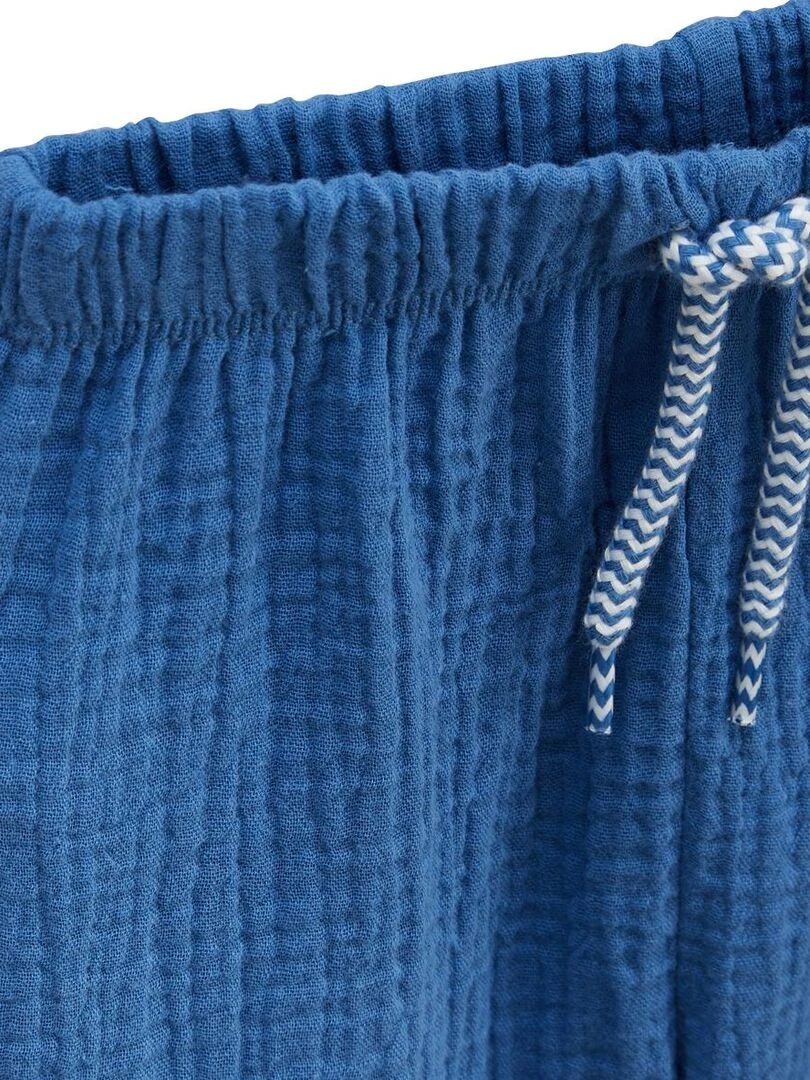 Pantalon bébé en gaze de coton Flora   Bleu