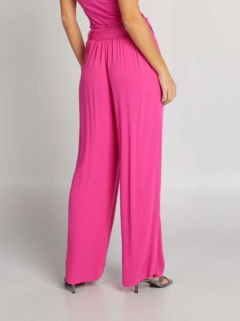 Pantalon avec ceinture à nouer   Rose