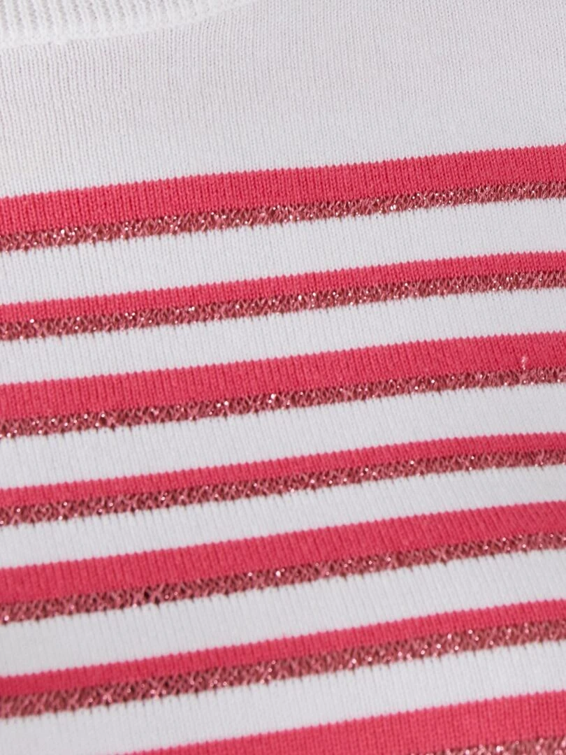 Marinière rayures brillantes   Damart   Rose framboise