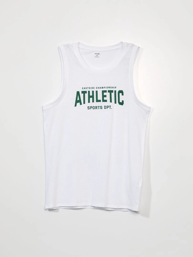 Pyjama court   inscription sportif   2 pièces   Blanc/vert