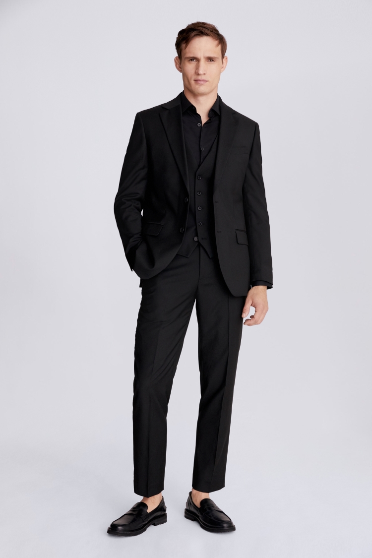 Regular Fit Black Stretch Jacket   Buy Online at Moss