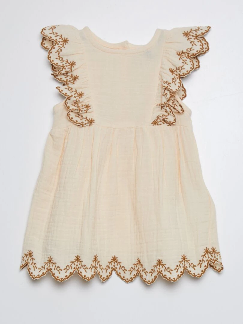 Robe en gaze de coton Rose