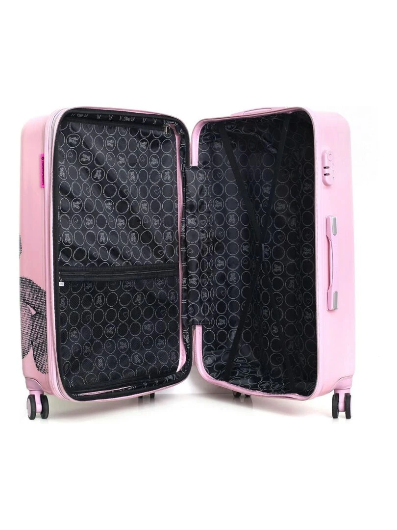 Valise Grand Format Rigide 75cm OURS LUNETTE   Rose