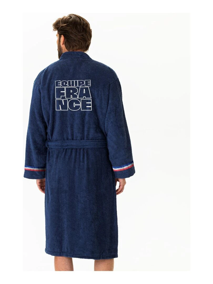 Peignoir adulte 100% coton PARIS 2024 EQUIPE DE FRANCE OLYMPIQUE COQ Bleu marine