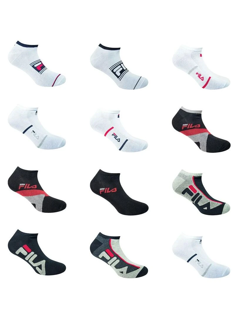 Pack Surprise de 12 Paires de chaussettes homme Fila Noir