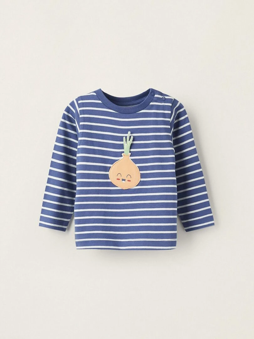 T shirt en coton pour nouveau né 'Onion' manches longues NATURE TAKEOVER Bleu