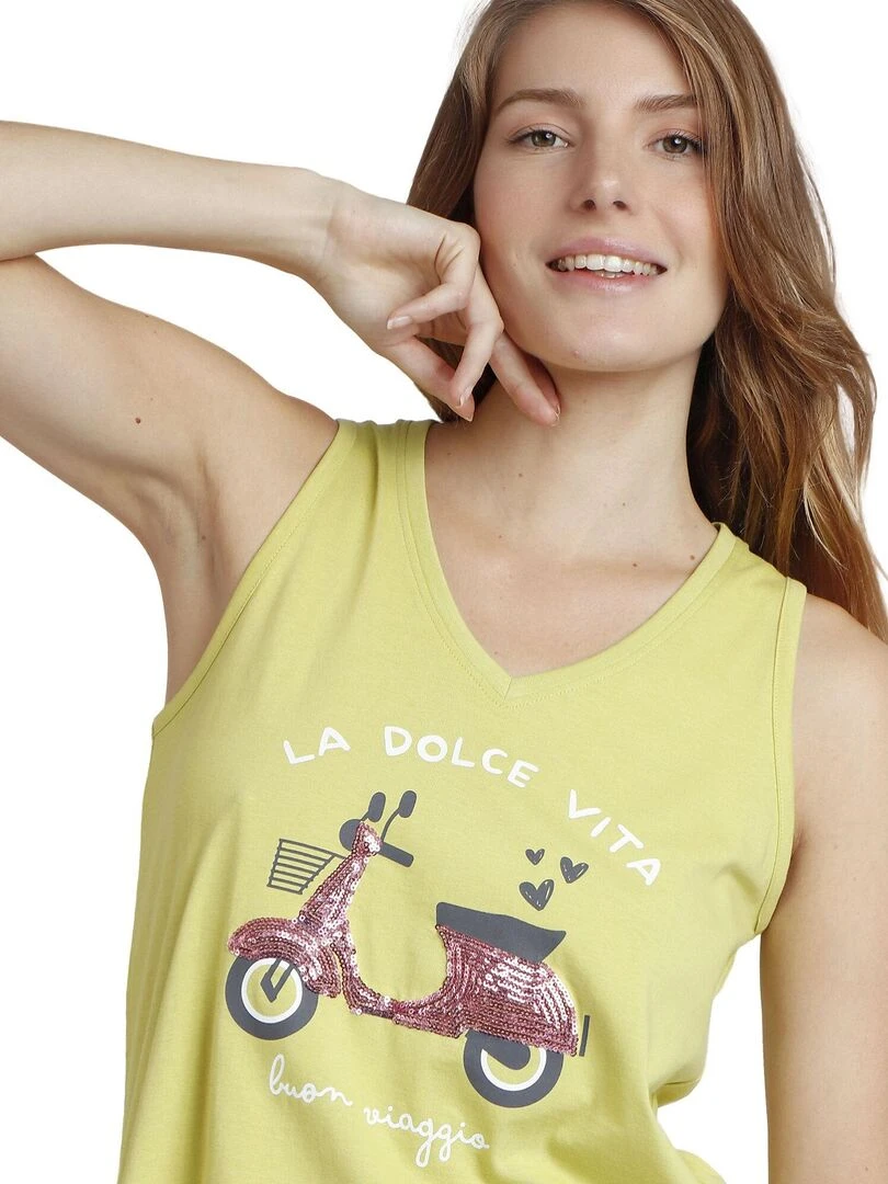 Pyjama short débardeur La Dolce Vita   Vert