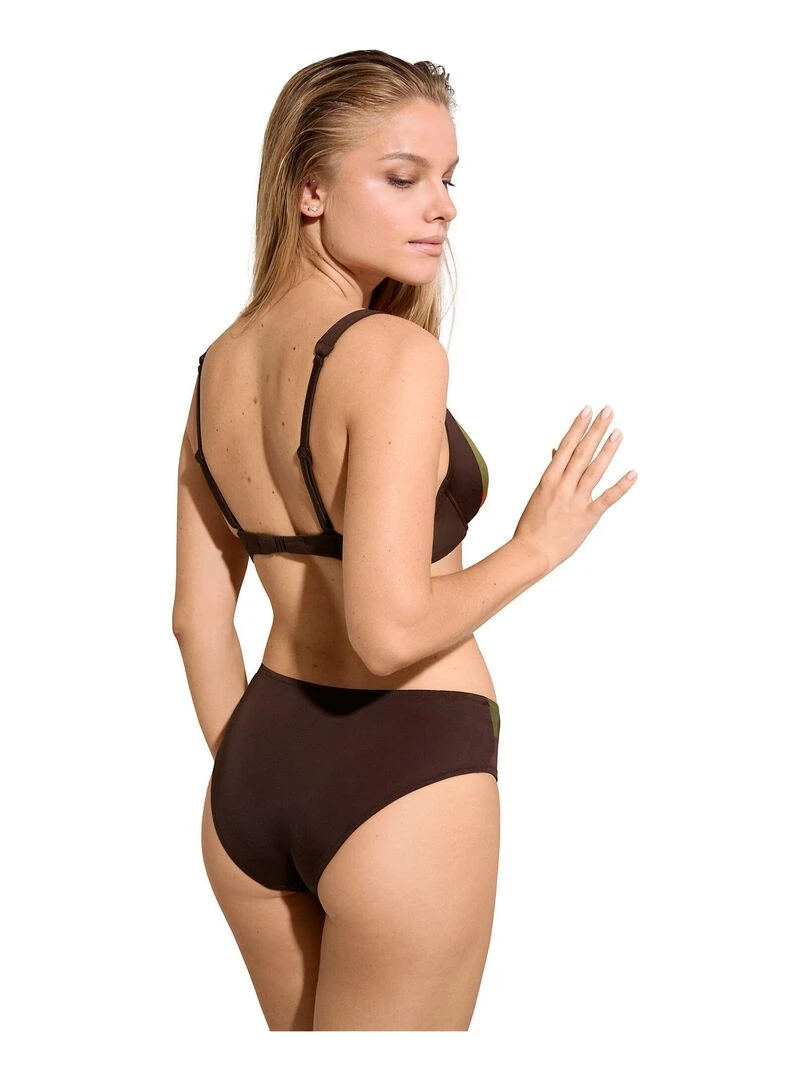 Bas maillot slip de bain taille haute Viviero   Marron