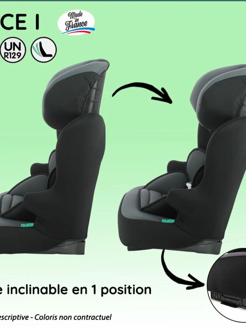 Nania   Siège auto ceinturé RACE I 76 140 cm R129 i Size – Fabrication Française   Spiderman   Noir