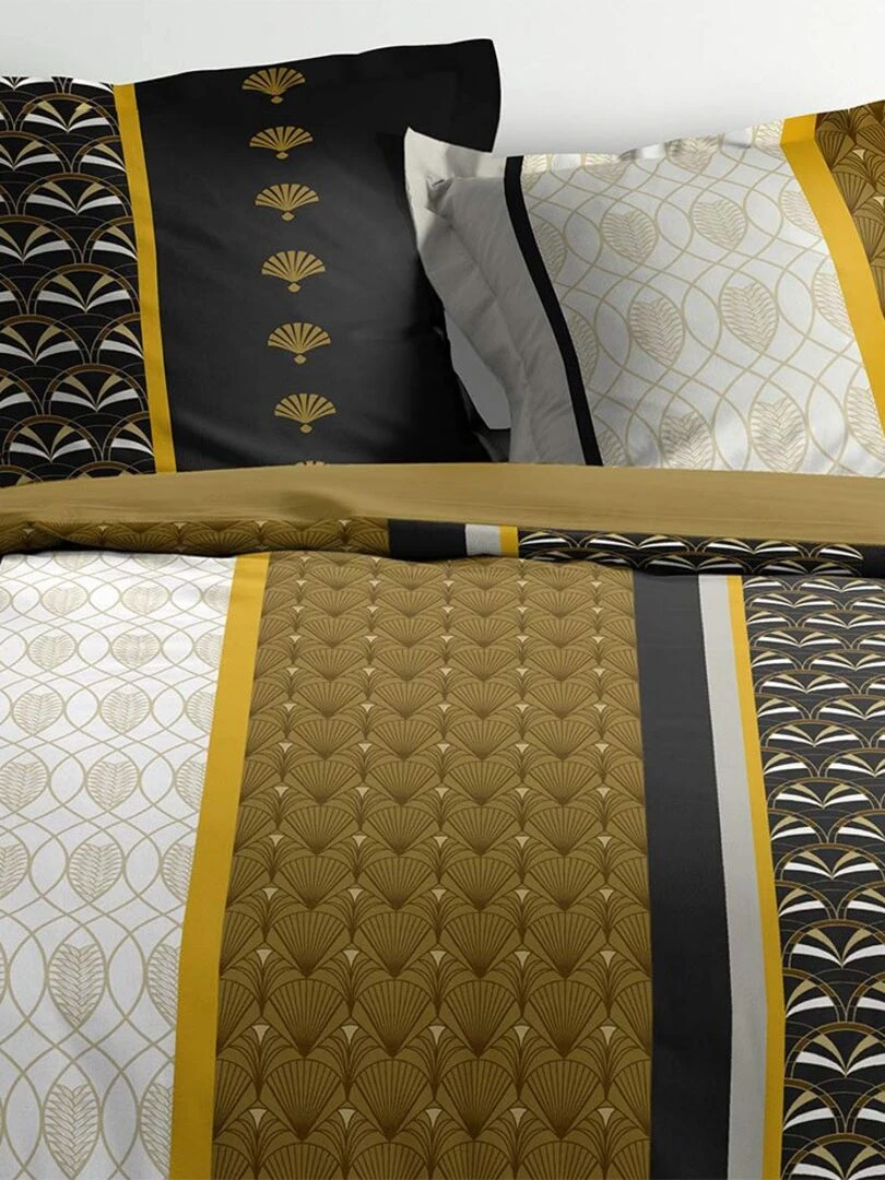 Housse de couette 260x240 + 2 taies Smarty coton percale 78 fils Jaune