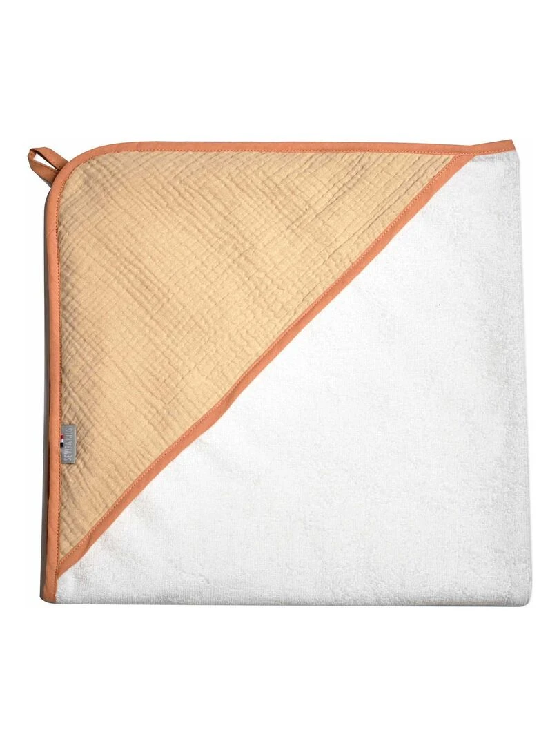 Cape de bain en gaze de coton Jeanne Marron noisette