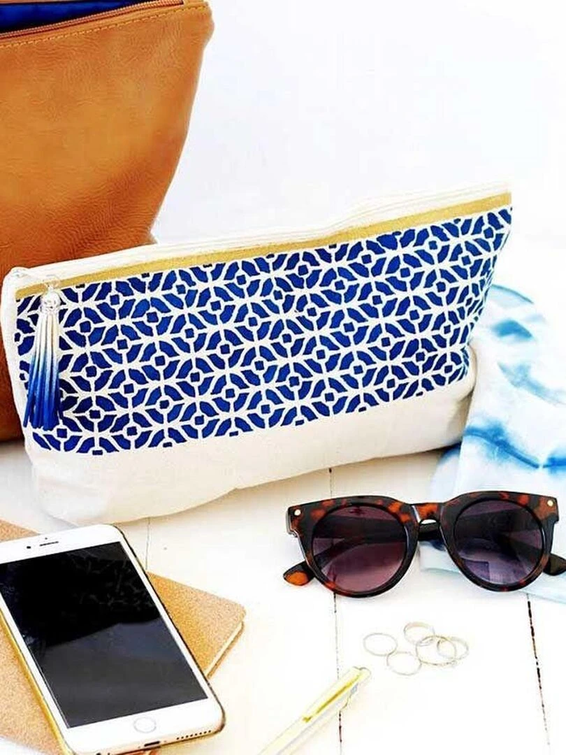 3 trousses en coton à décorer 19 x 29 cm   N/A