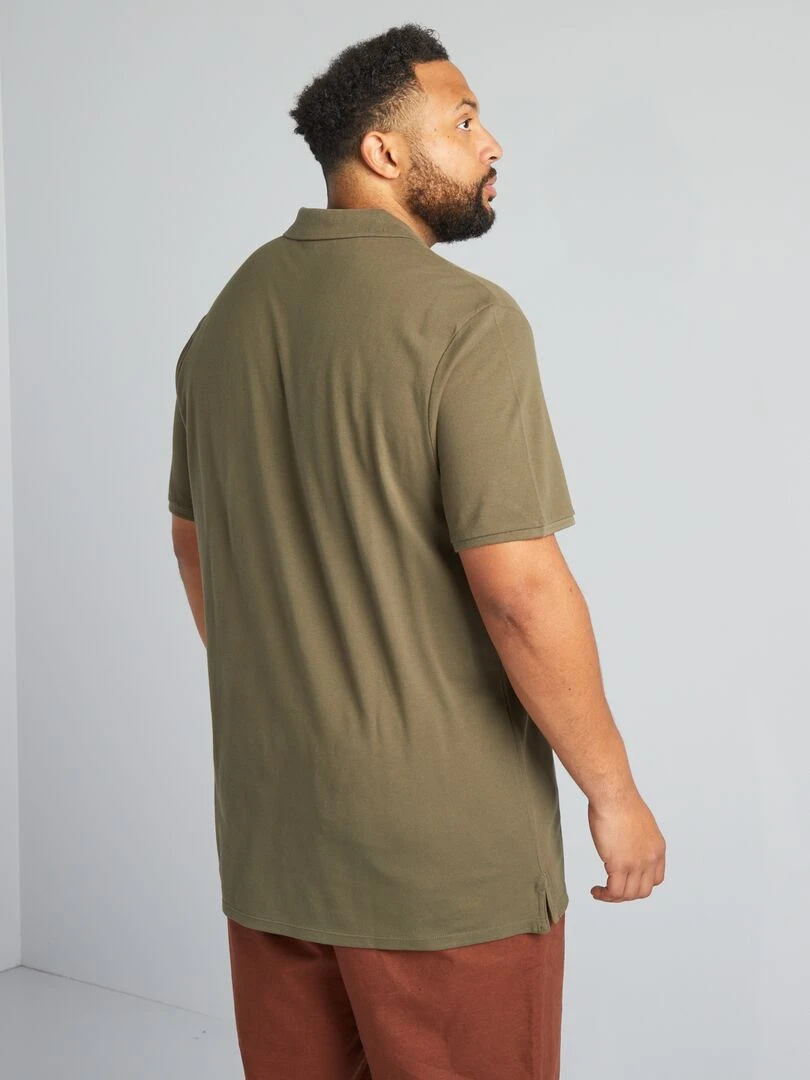 Polo en maille piqué   Kaki