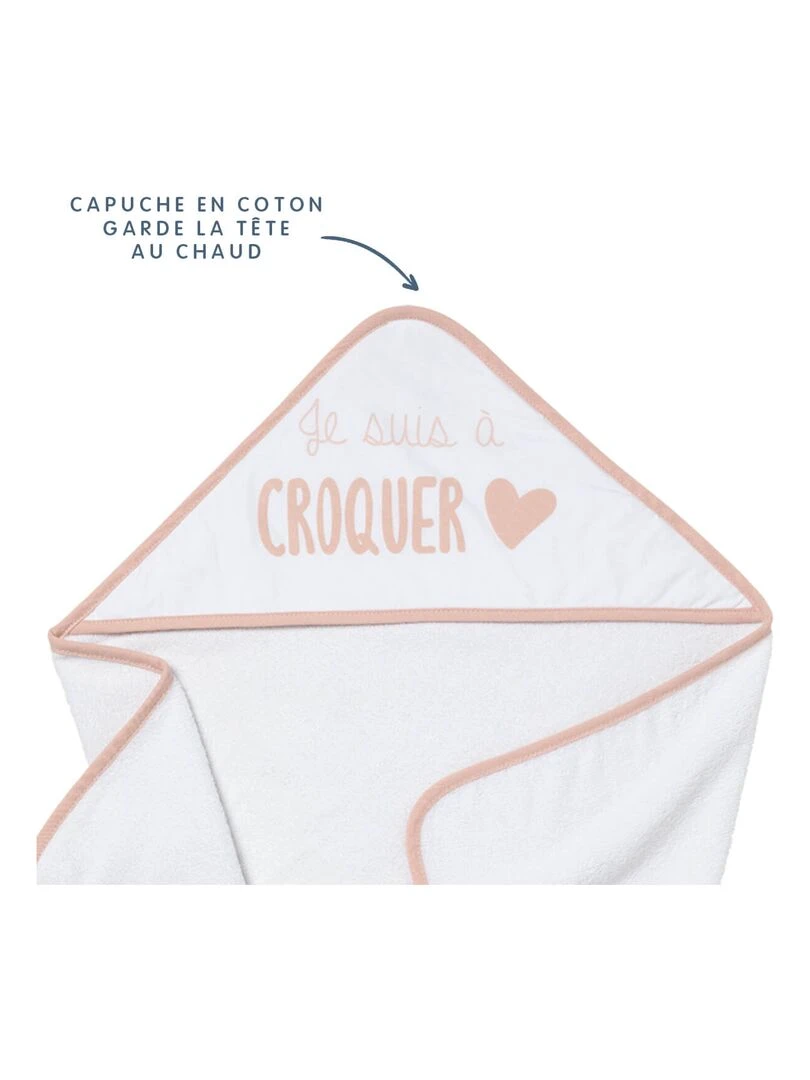 Cape de bain 70x70 cm   A croquer   Rose