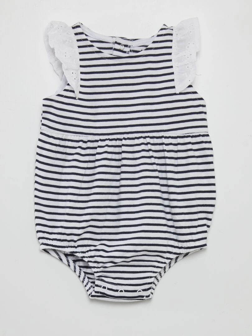 Body sans manches avec broderies anglaises Blanc
