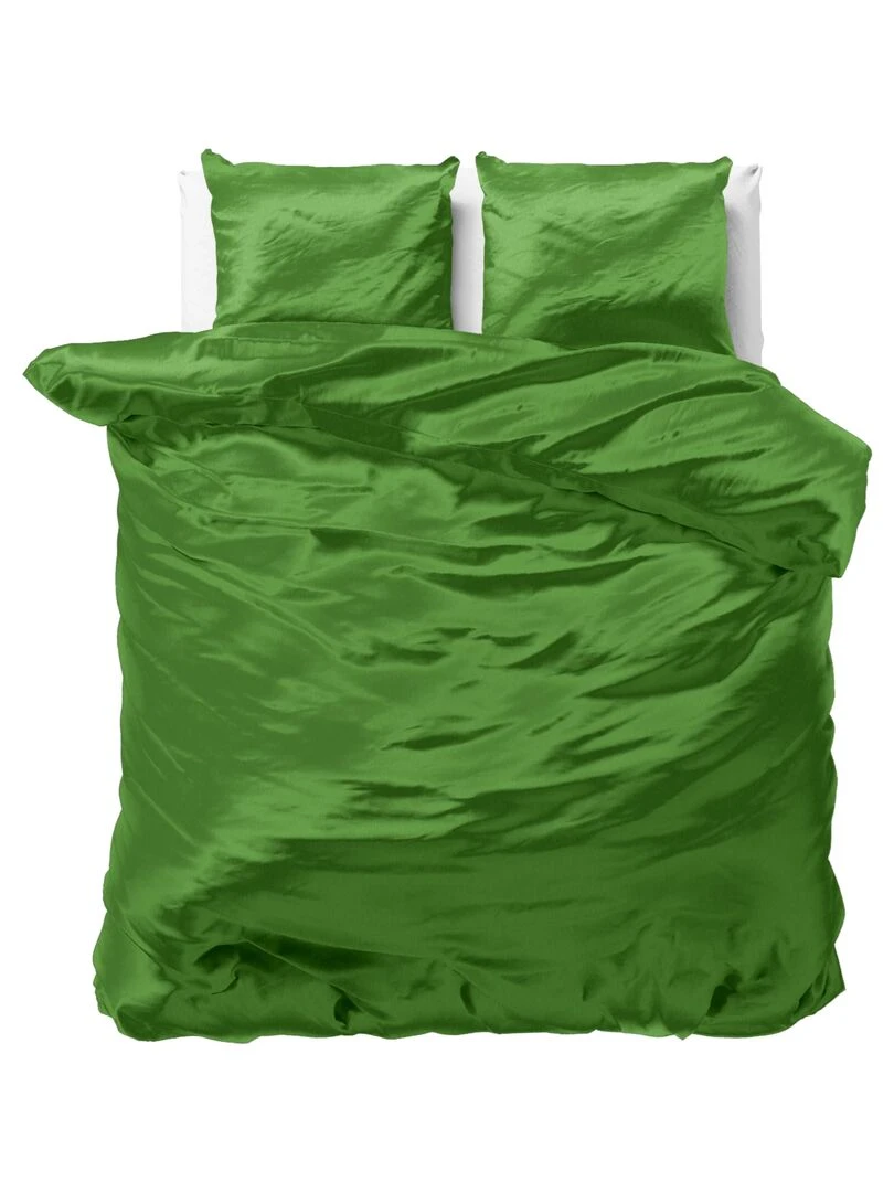 Parure de Lit Satin Vert Emeraude Vert