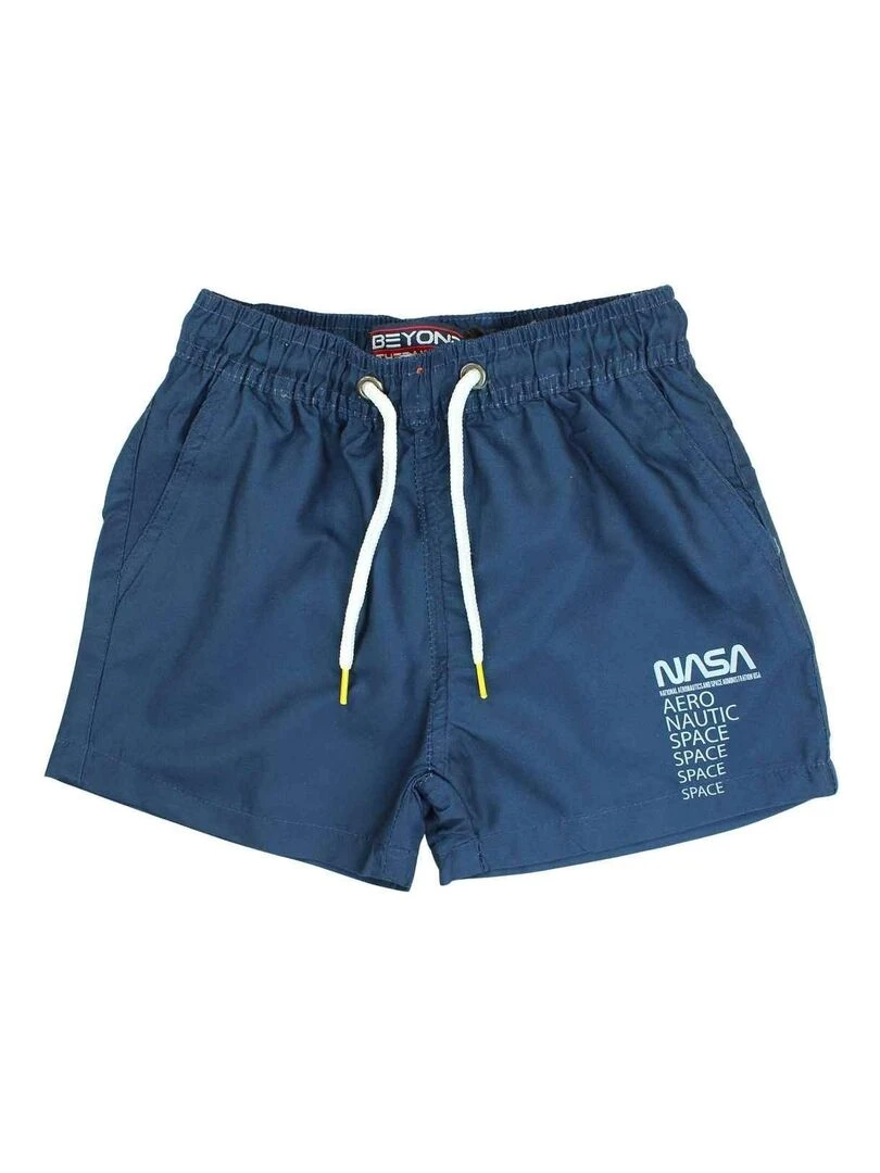 Nasa Short De Bain garçon imprimé logo Bleu marine