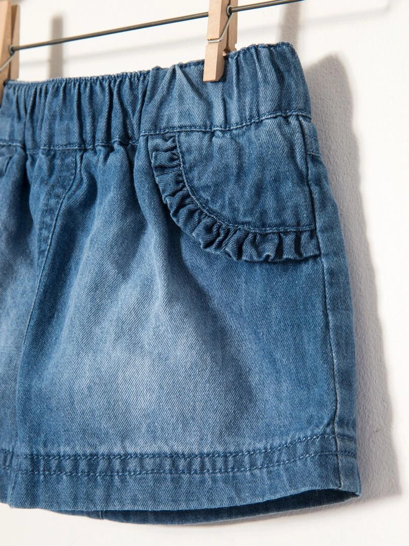 Jupe en Jean avec bloomer Nouveau née   ESSENTIALS LINE   Bleu