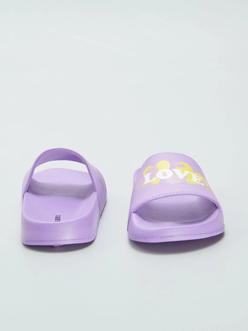 Claquettes de piscine Love   Violet