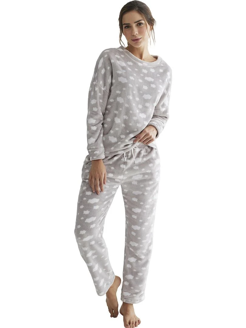 Pyjama pantalon haut manches longues Polar Joven Gris