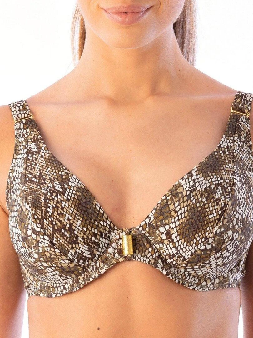 Haut de maillot de bain foulard Estela Marron