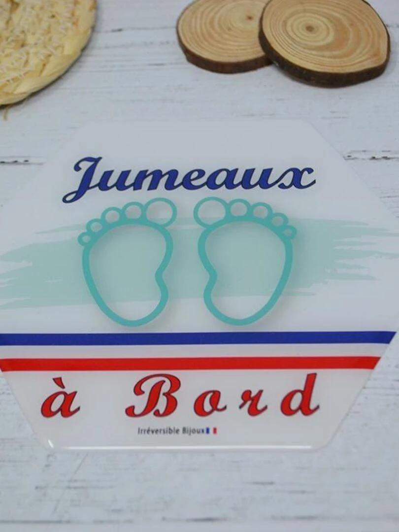 Adhésif / Autocollant bébé à bord   Jumeaux   Bleu