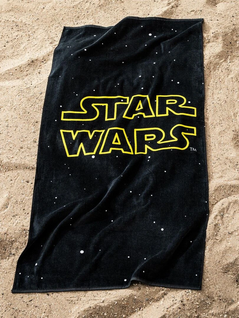 Drap de plage imprimé 100% coton STAR WARS OPENING Noir