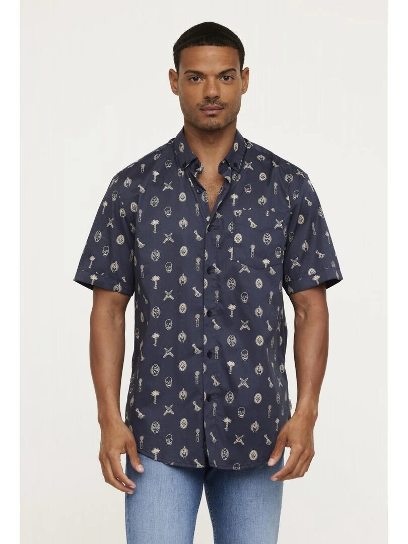 Lee Cooper Chemise manches courtes coton regular DEMIO Bleu marine