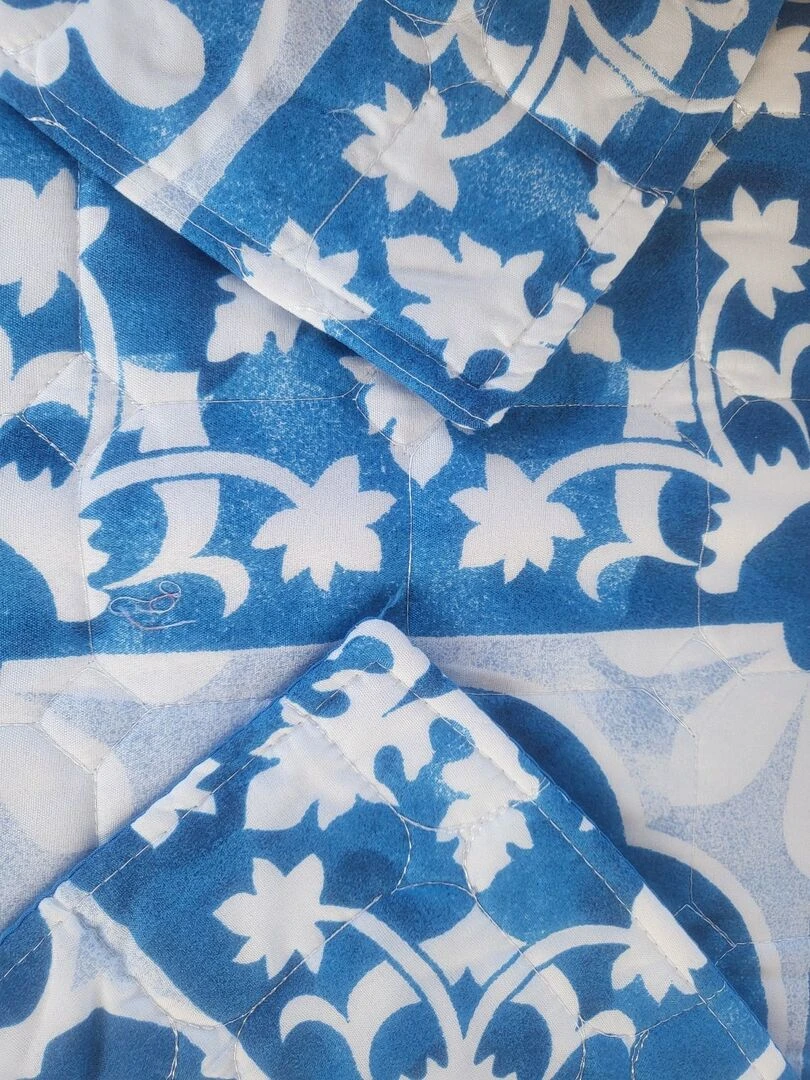 Couvre lit microfibre + taies Persan   Bleu