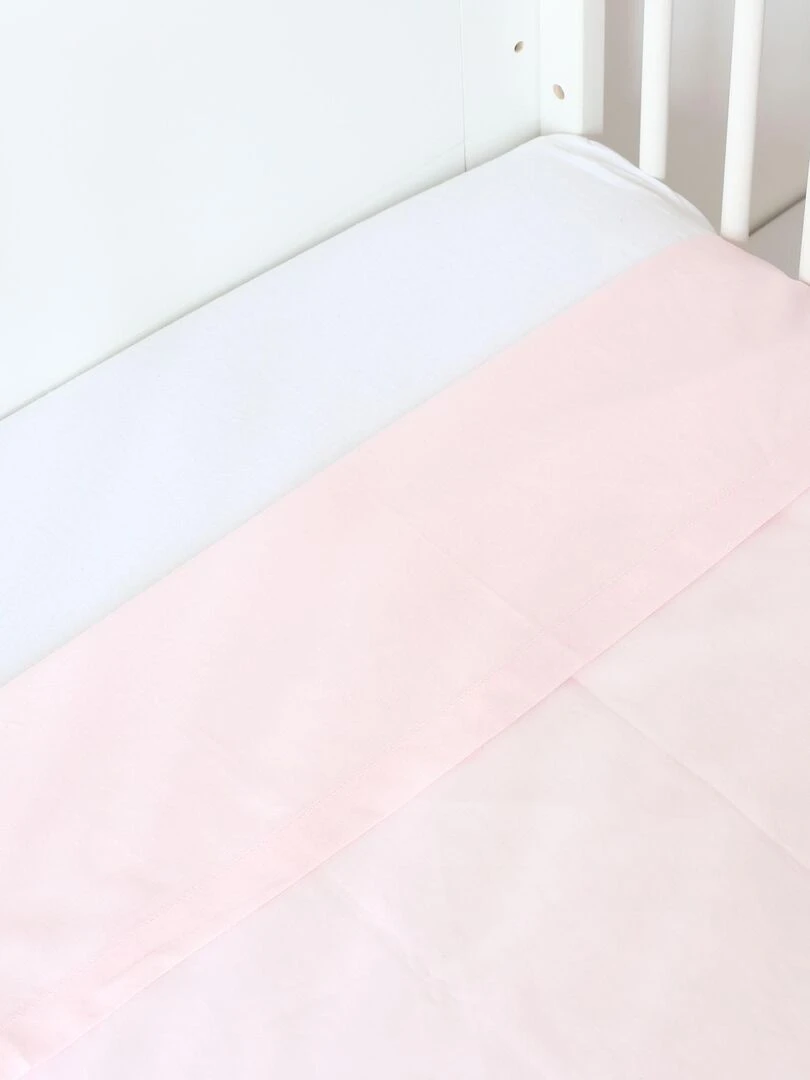 Drap plat lit bébé bébé Trois Kilos Sept Rose