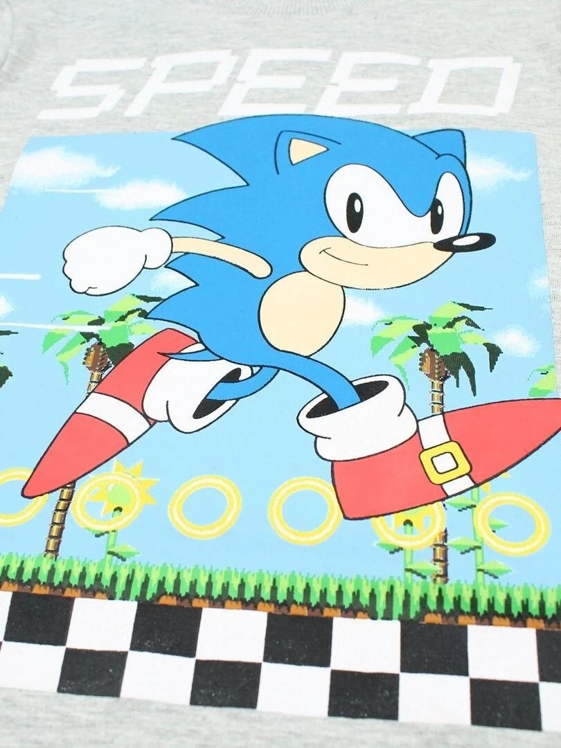 Sonic   Ensemble ​​T shirt short garçon Imprimé Sonic   Gris